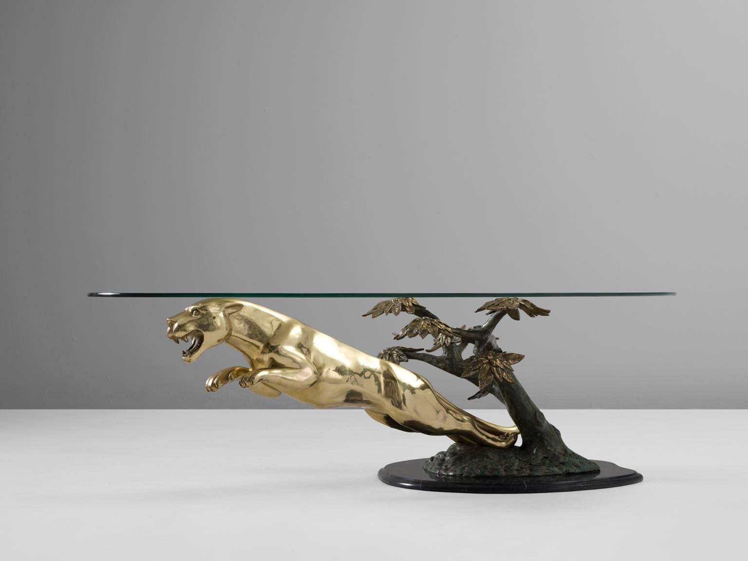 Cast Bronze Glass Jaguar Coffee Table For Sale at 1stDibs jaguar table, vintage jaguar coffee