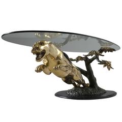 Cast Bronze Glass Jaguar Coffee Table 4