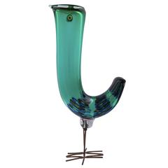 "Pulcini" Mid-Century Bird Glass Sculpture Alessandro Pianon for Vistosi Murano