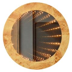 Vintage Burl Wood Infinity Mirror
