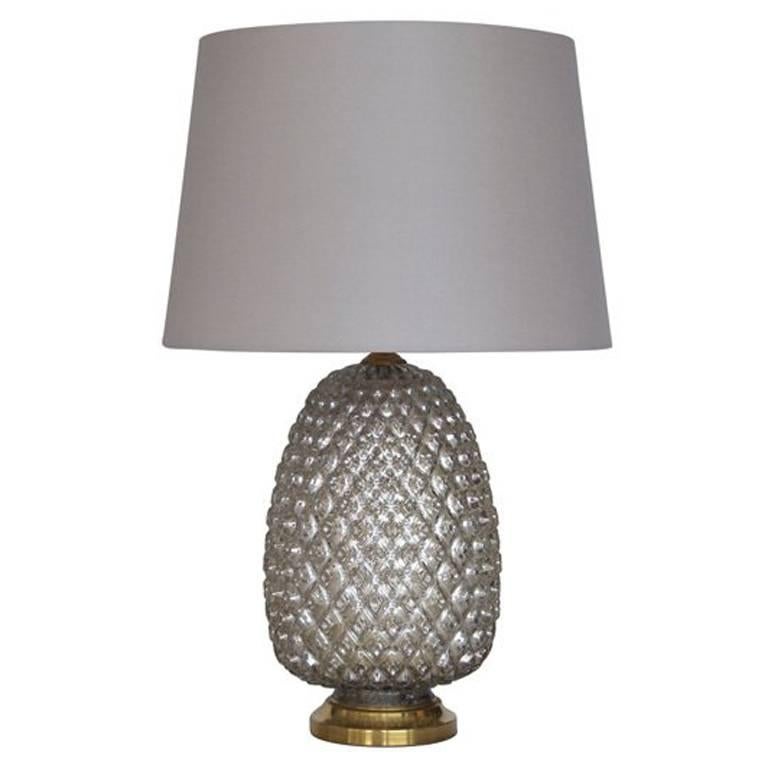 Large Pineapple Mercury Glass Lamp