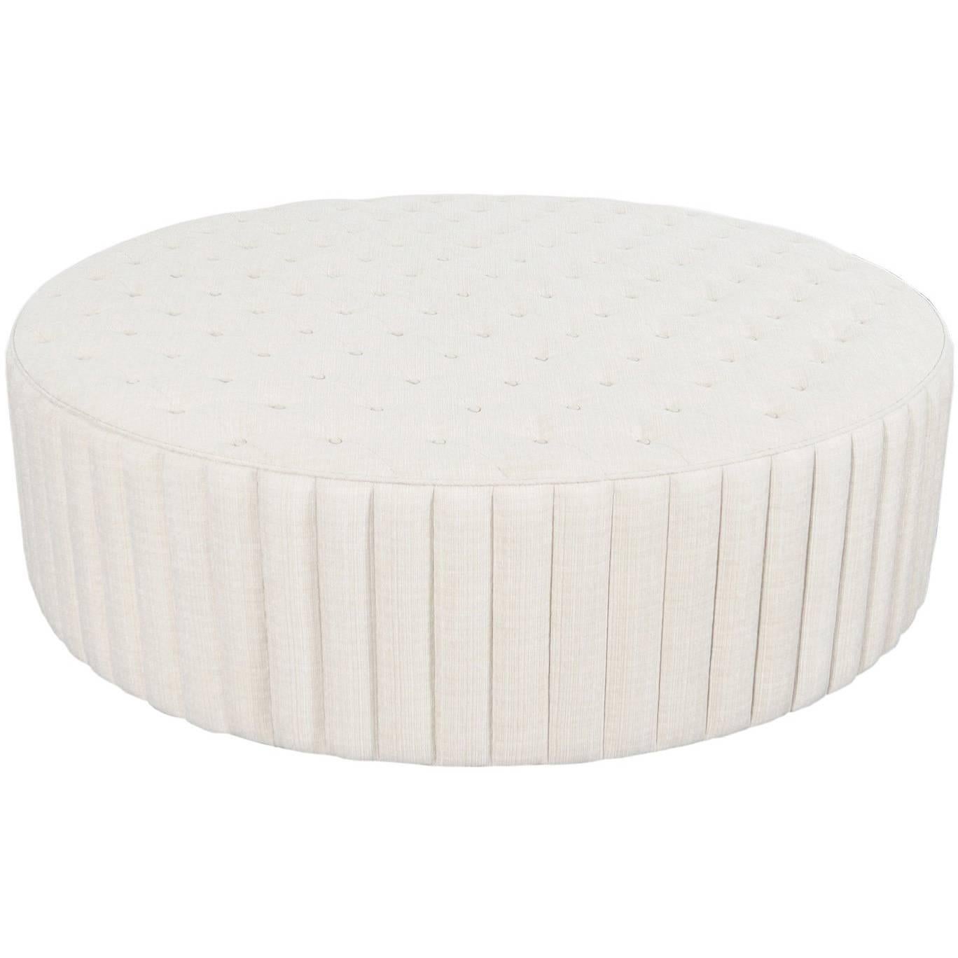 Vintage Oversized Tufted Ottoman/Coffee Table at 1stDibs ottoman