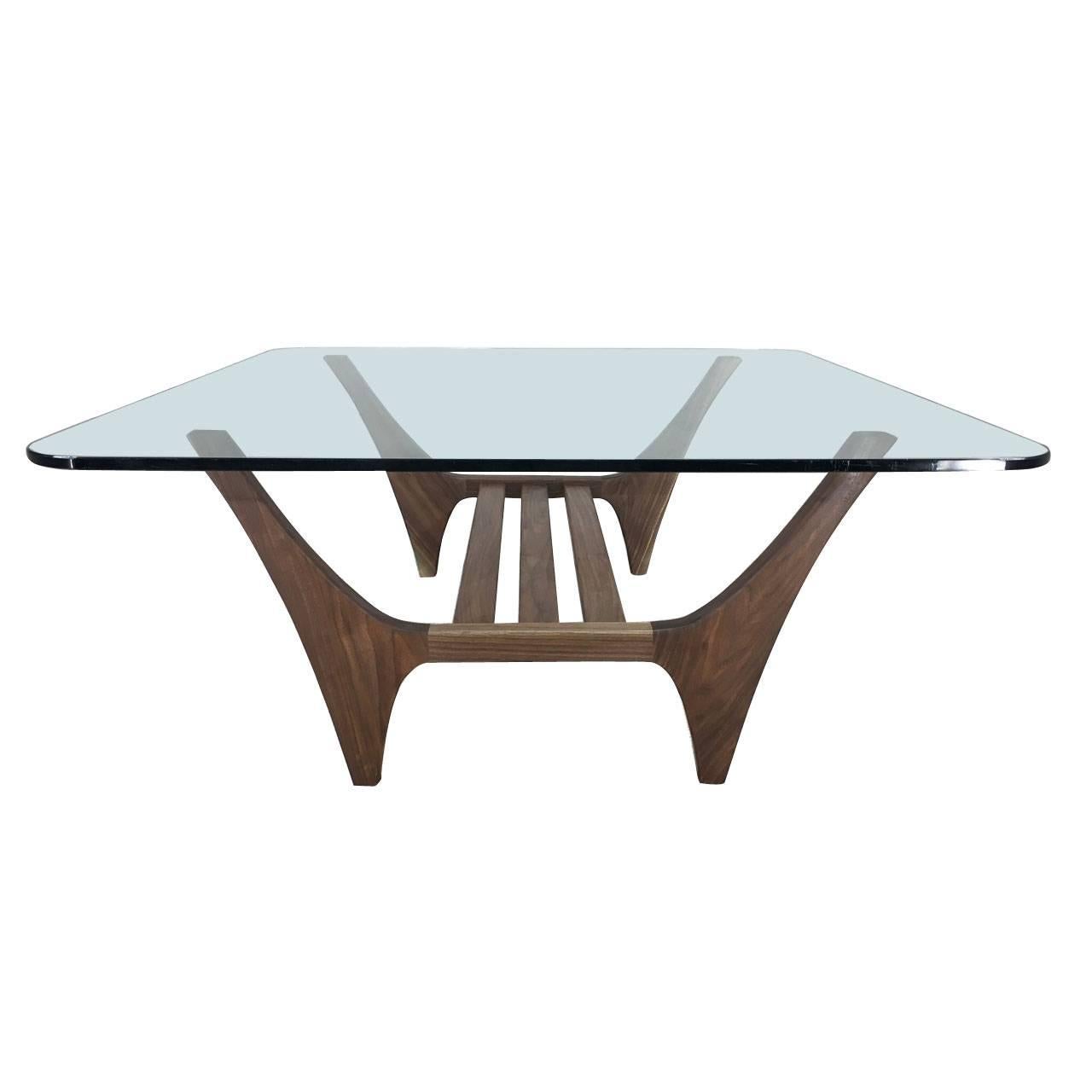 Solid Walnut New Hope Studio Cocktail Table in the Manner of Illum Wikkelso