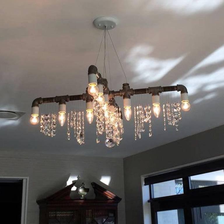 Contemporary Industrial Collection X-Chandelier For Sale