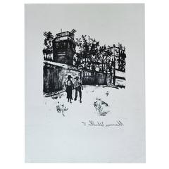 Lithographie originale de Maurice Utrillo "Le Moulin De La Galette:: Montmartre"