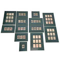 Collection of 62 Piatnik Playing Cards, 13 Framed Pieces, Austrian, 19th Century