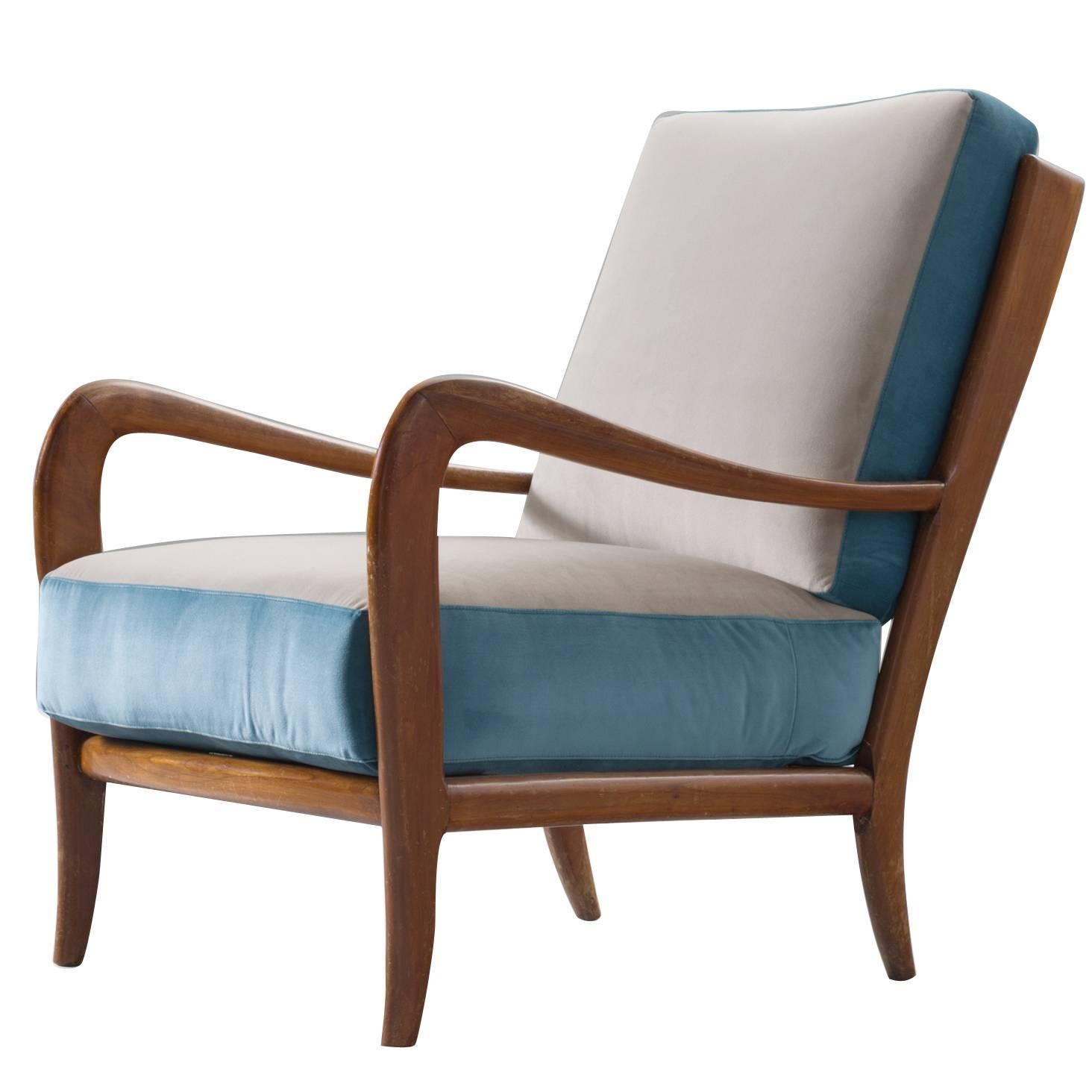 Paolo Buffa Style Chair in Brand New Upholstery