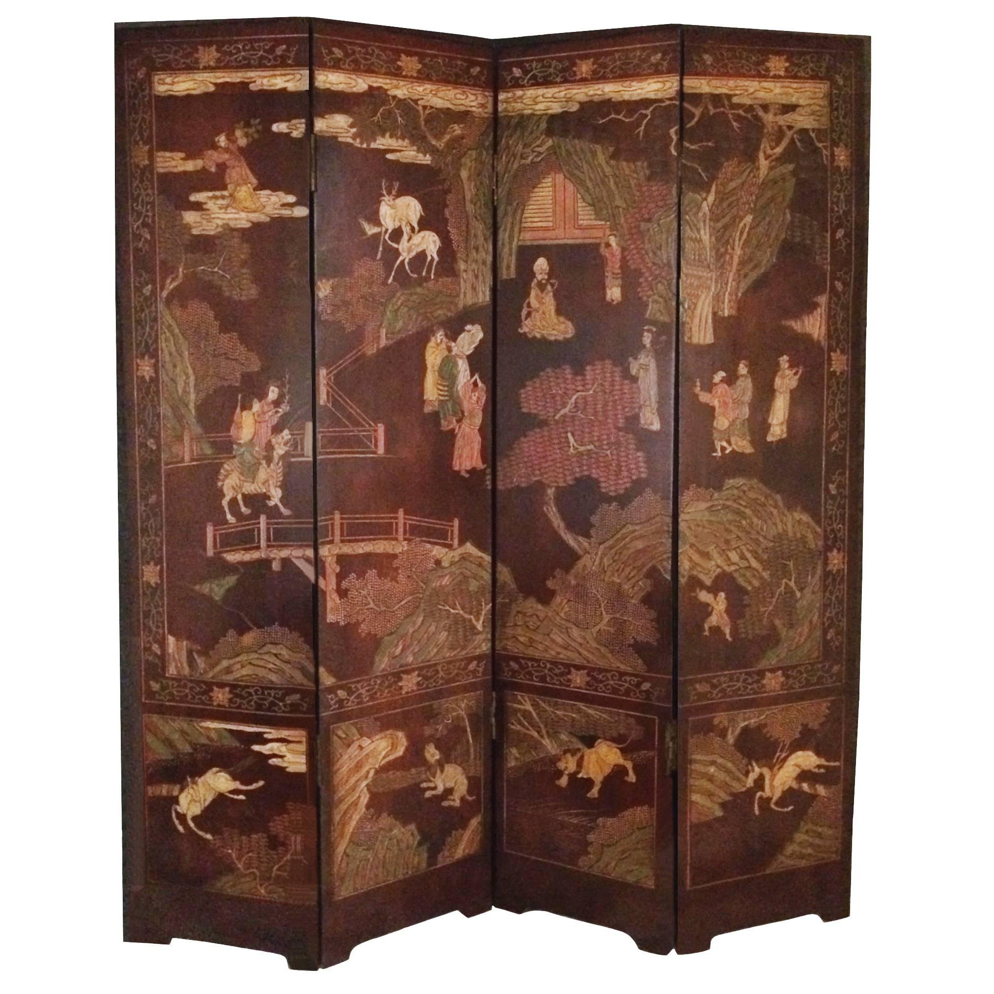 Chinese Double Sided Coromandel Screen