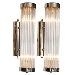 Pair of 'Venini' Chrome Arm Wall Lights 9