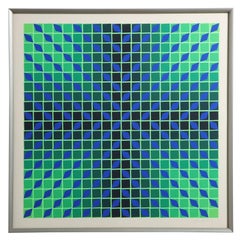 Victor Vasarely Op Art Serigrafia incorniciata