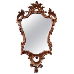 18th Century Continental Carved Wood Mirror
