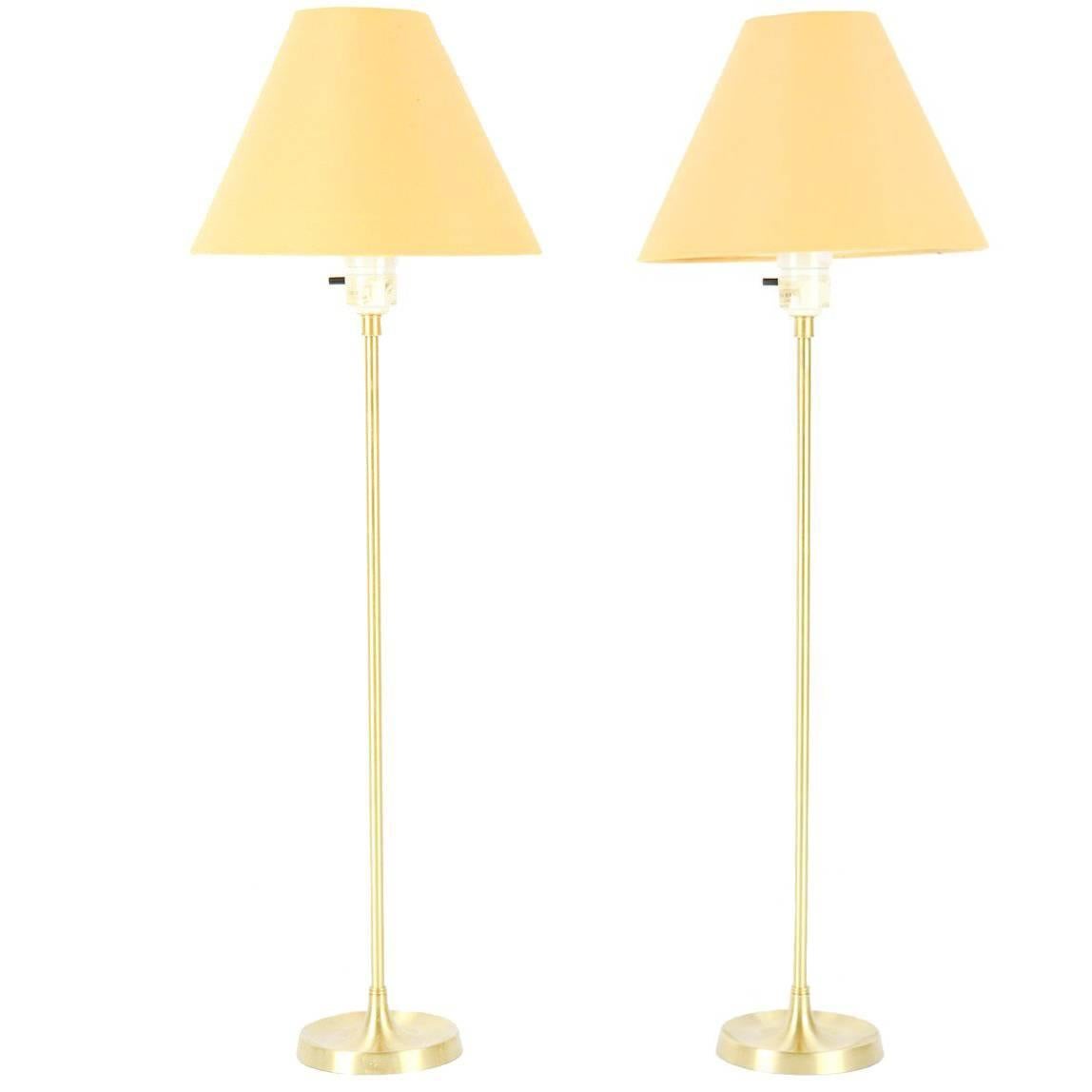 Pair of Le Klint, Model 307 Brass Table Lamps Designed by Esben Klint, 1948