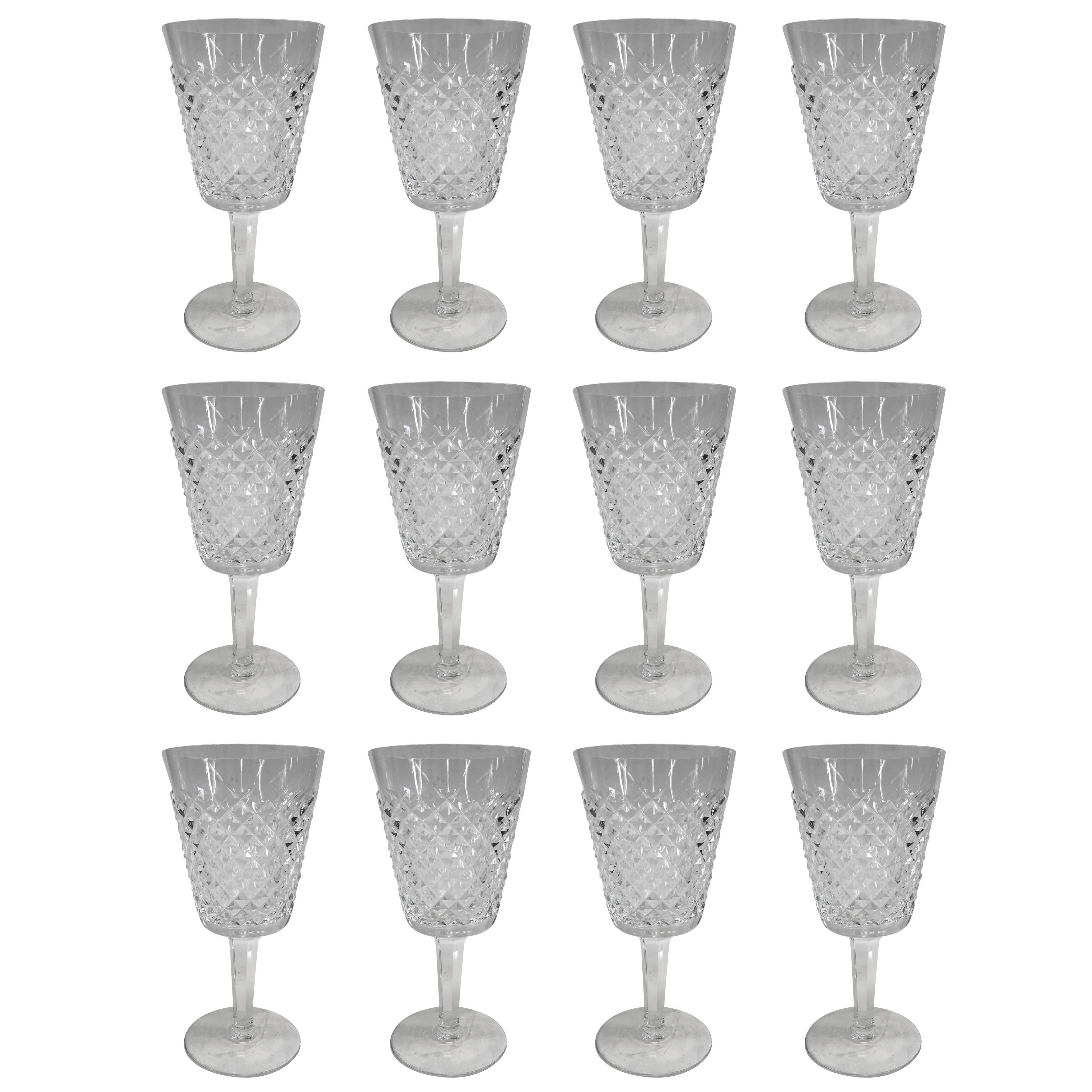 Waterford Alana Pattern Water Glasses, Set of Twelve For Sale
