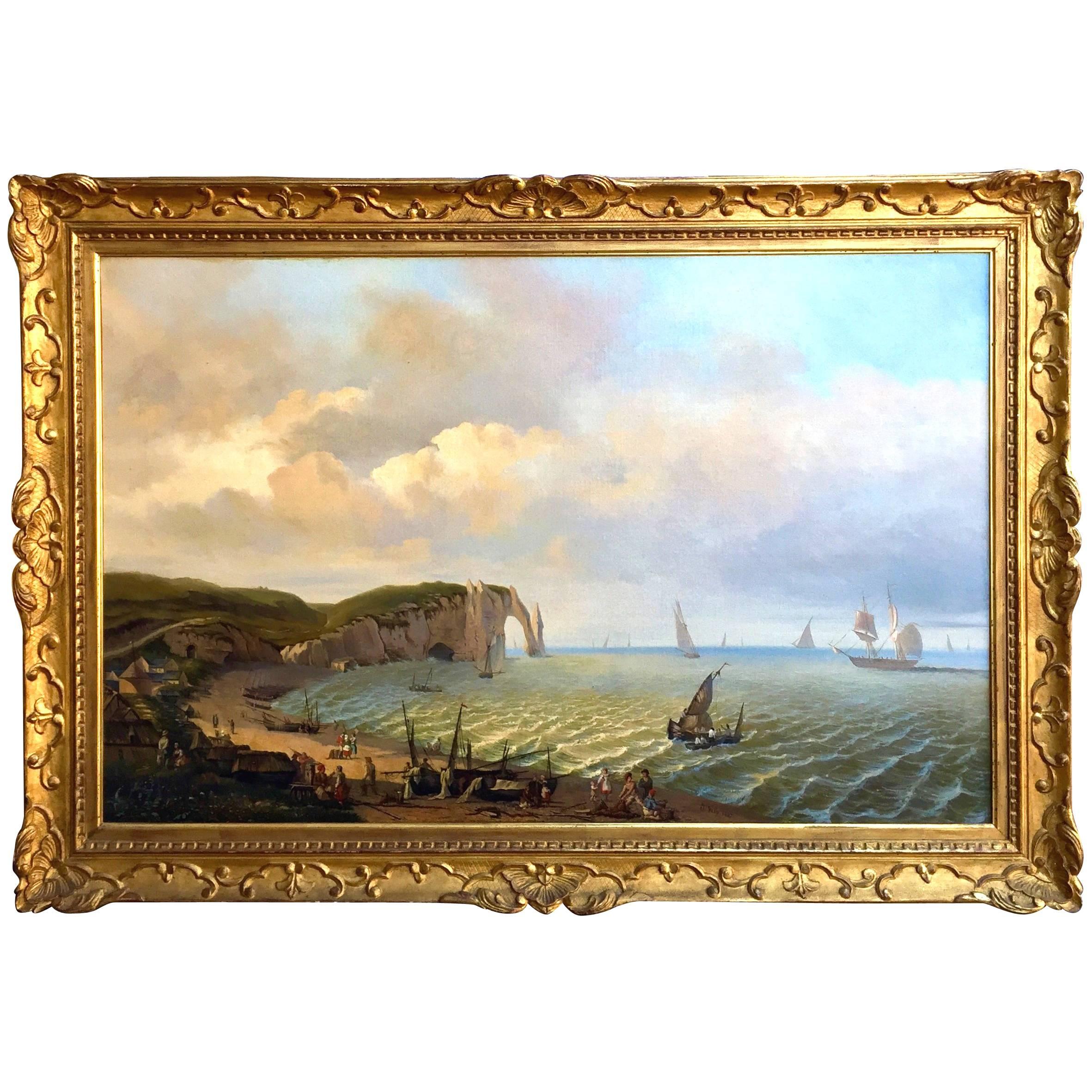 Impressive Large Marine Landscape English, 1847