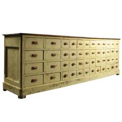 Antique Huge French Painted Bank of Drawers, circa 1900s