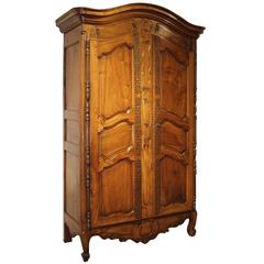 Antique Walnut Wood Armoire from Fourques, France Circa 1820 2