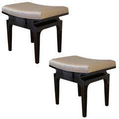 Pair of Modernist Asiatic Benches or Poufs, circa 1950s