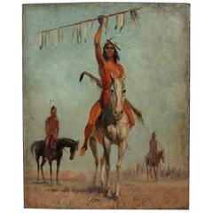 Amazing Oil Painting of Indians on Horseback