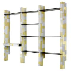 Cityscape wall unit with display shelf Paul Evans 2