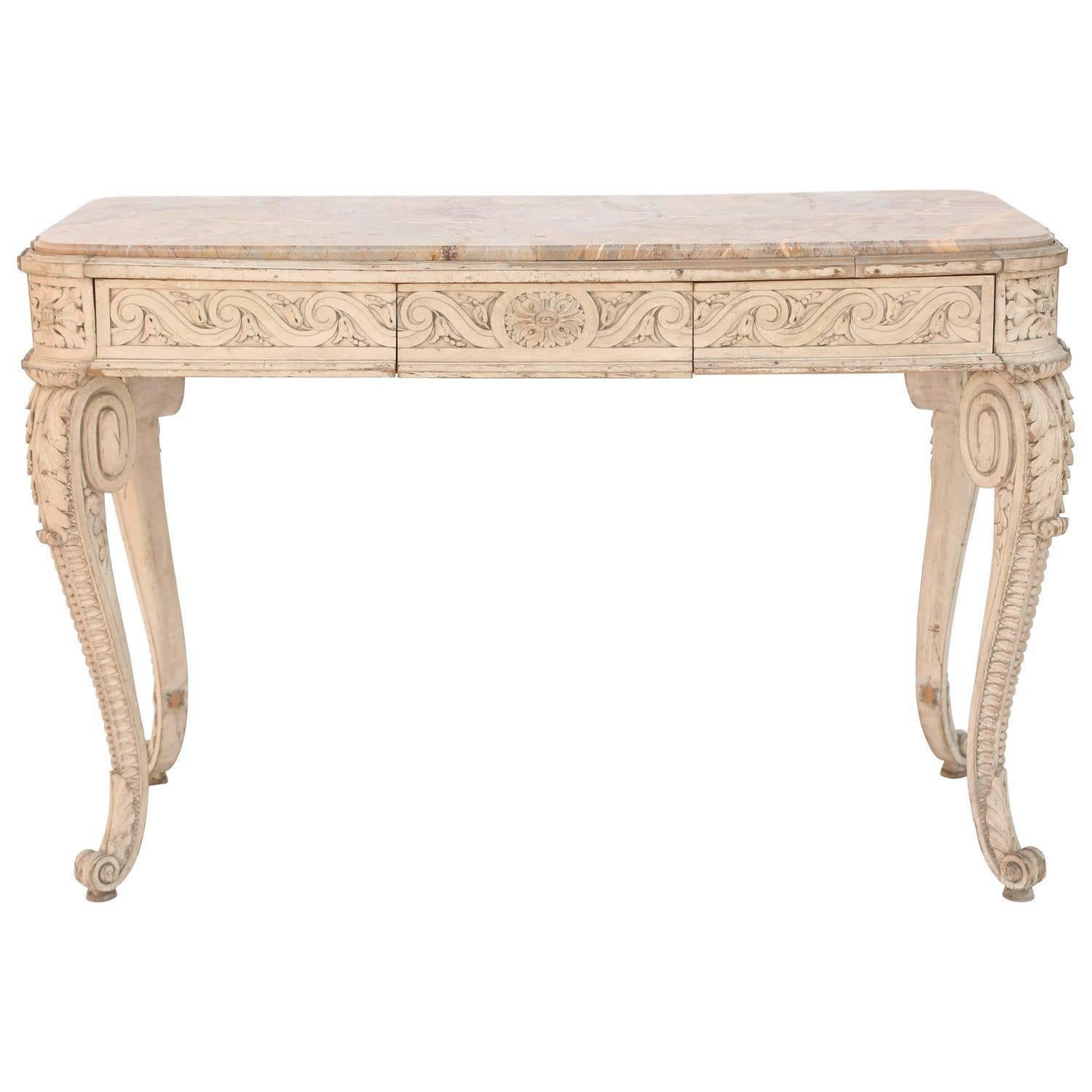 18th Century French Console or Centre Table with Mabre Napoleon Top