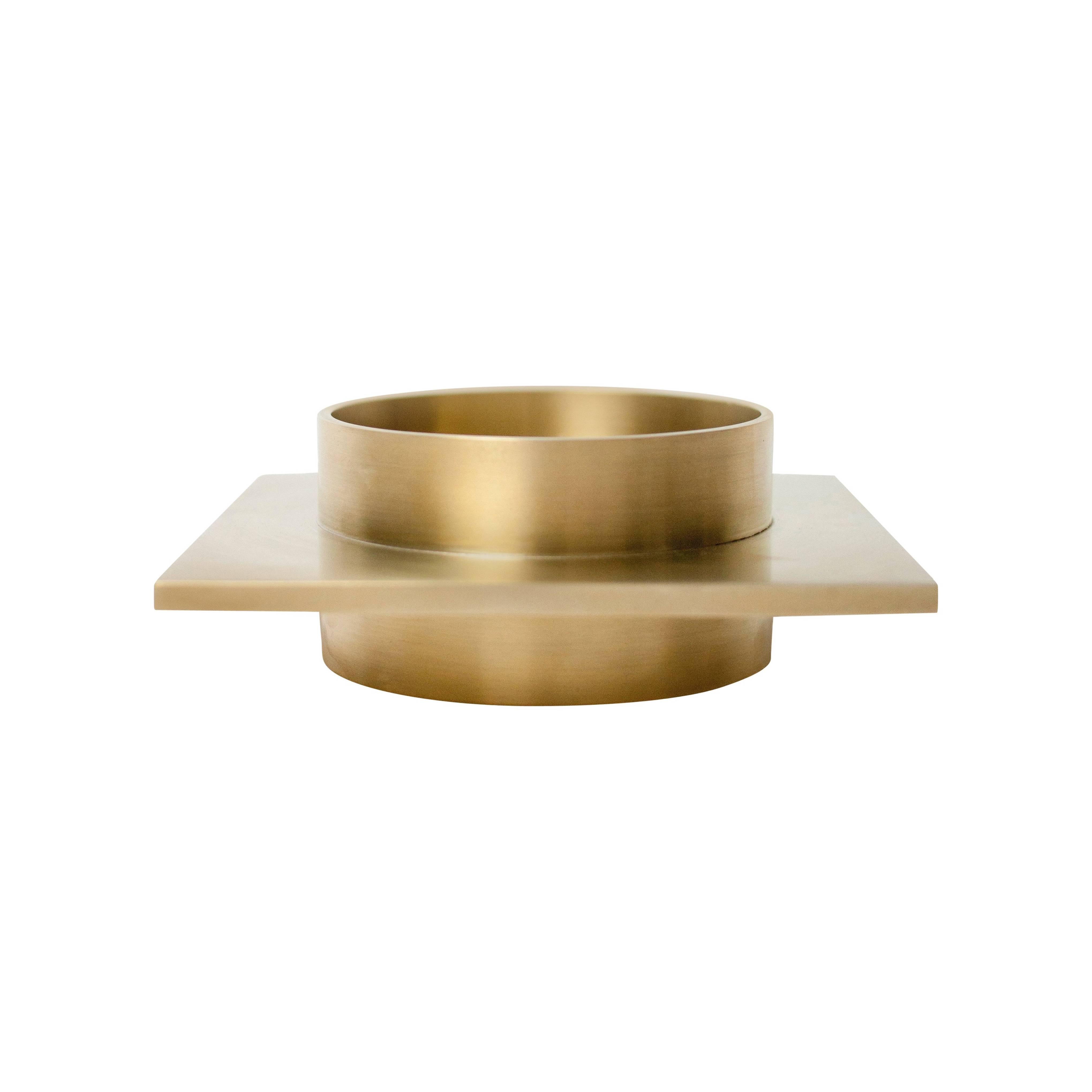 Contemporary 001 Dish in Brass by Orphan Work For Sale