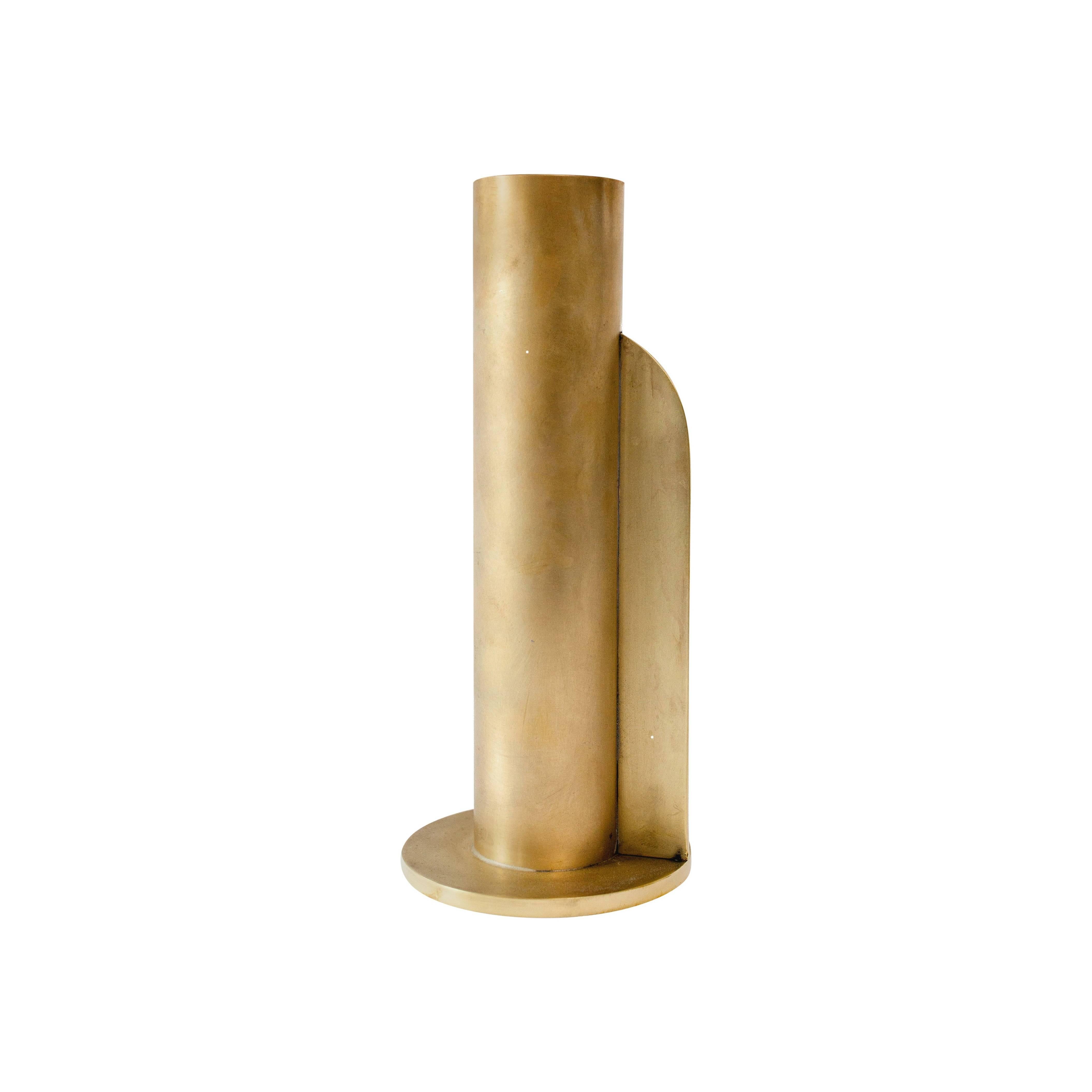 Contemporary 001 Vase in Brass by Orphan Work For Sale