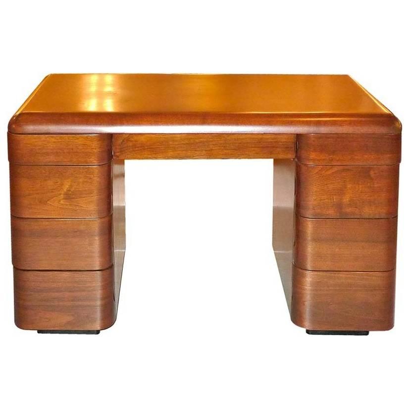 1940's Paul Goldman Bent Plywood Desk for Plymold Corp