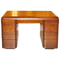 Vintage 1940's Paul Goldman Bent Plywood Desk for Plymold Corp