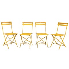 Painted Parisienne Brasserie Cafe Chairs from the 1930s 
Four Available
