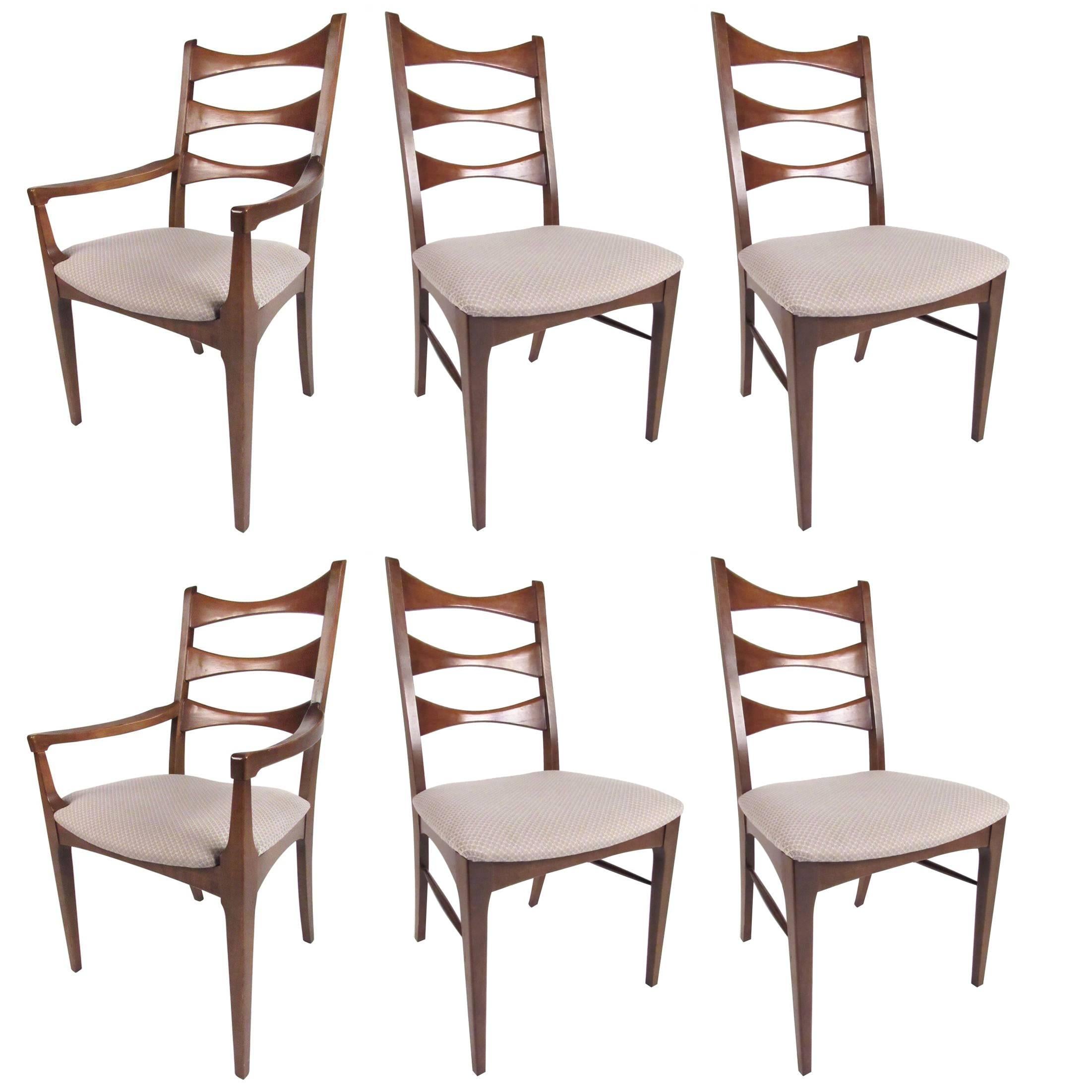 Set of Mid-Century American Walnut Dining Chairs