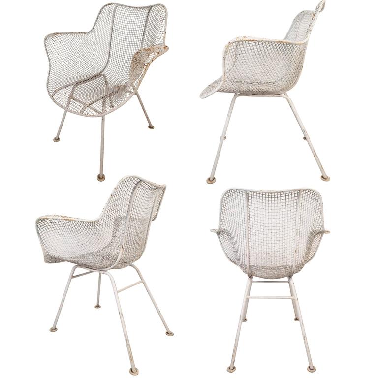 Set of Four MidCentury Modern Sculptura Patio Chairs by Russell