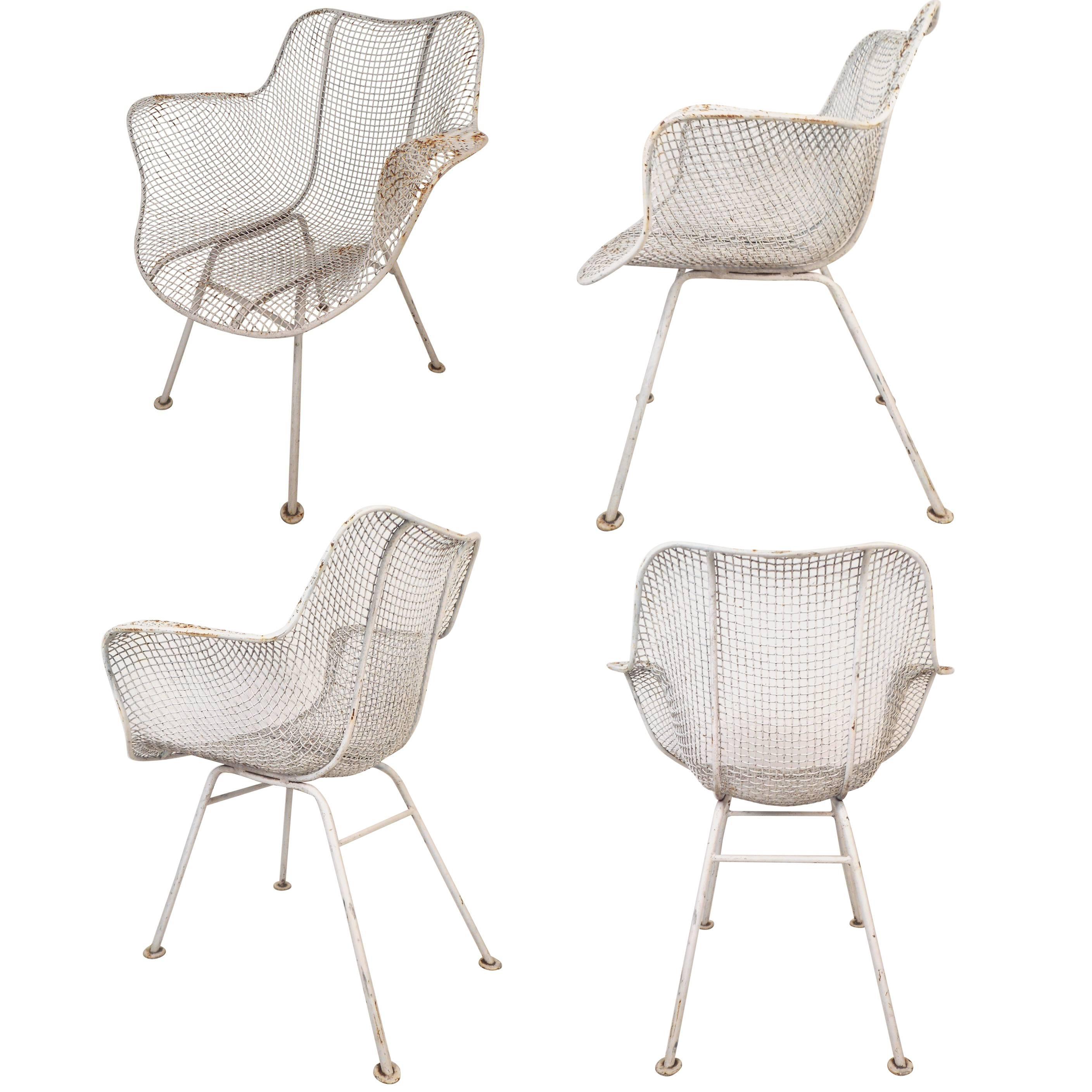 Set of Four Mid-Century Modern Sculptura Patio Chairs by Russell Woodard