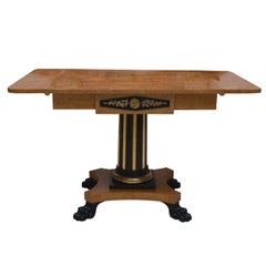 19th Century Swedish Cherrywood Biedermeier Pedestal Sofa Table