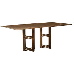 Athwart Dining Table — All Patinated Bronze Steel