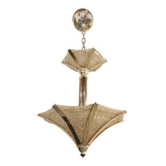 Art Deco Crystal and Chrome Chandelier 1