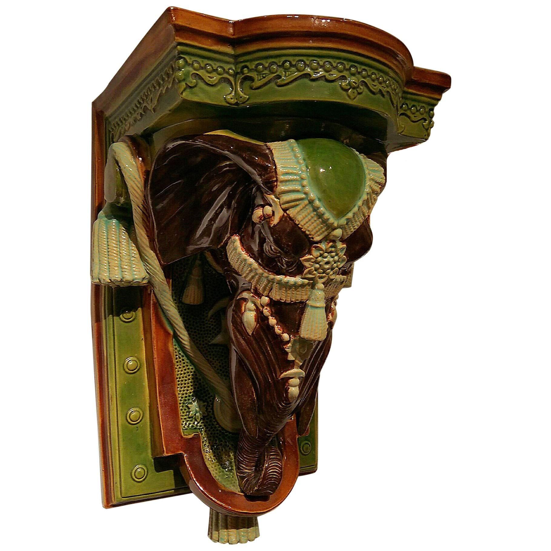 Elephant Majolica Sconce For Sale at 1stDibs elephant sconces
