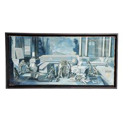 Oil Painting on Canvas, "Meeting of the Scientists"