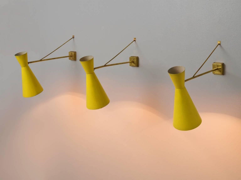 Yellow Brass Industrial Wall Lights For Sale at 1stDibs