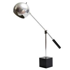 1970s Chrome Ball Adjustable Desk Lamp Attributed to Robert Sonneman