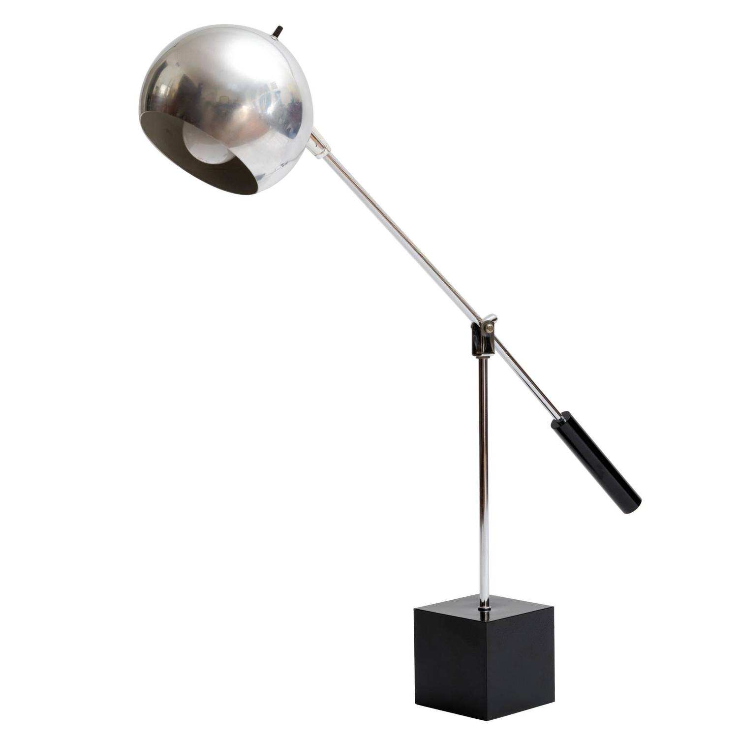 1970s Chrome Ball Adjule Desk Lamp Attributed To Robert Sonneman 1970s Chrome Ball Adjule Desk Lamp Attributed To Robert Sonneman At 1stdibs