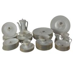 Rosenthal Shadow Rose Modernist Dinner and Coffee Service for Eight Germany 1