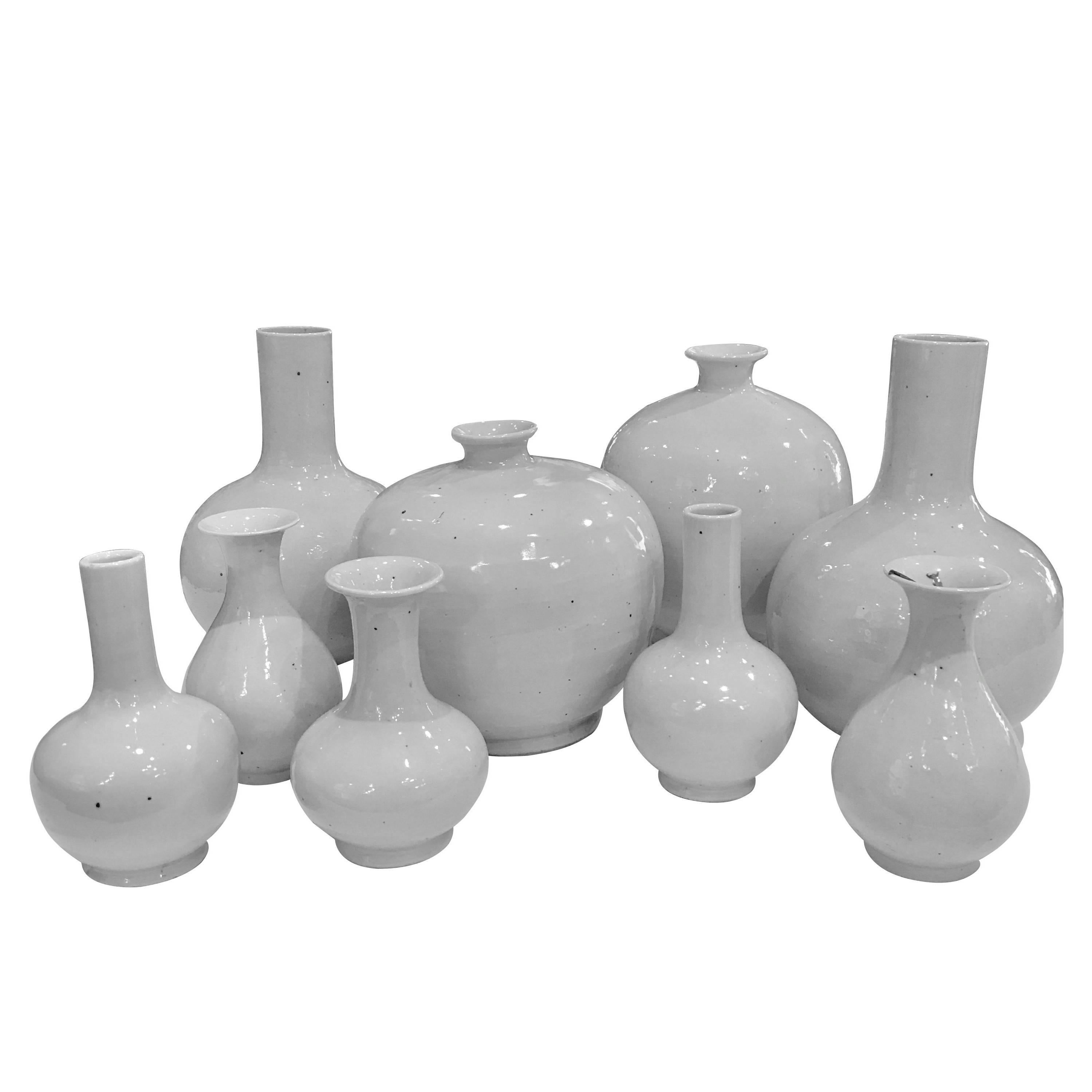 Collection of Pure White Vases, China, Contemporary