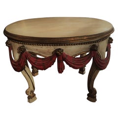 Italian Painted and Parcel Gilt Side Table, Early 20th Century