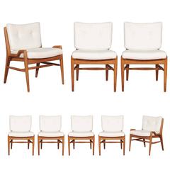 Chic Restored Set of Eight Cerused Mahogany Dining Chairs by John Keal 12