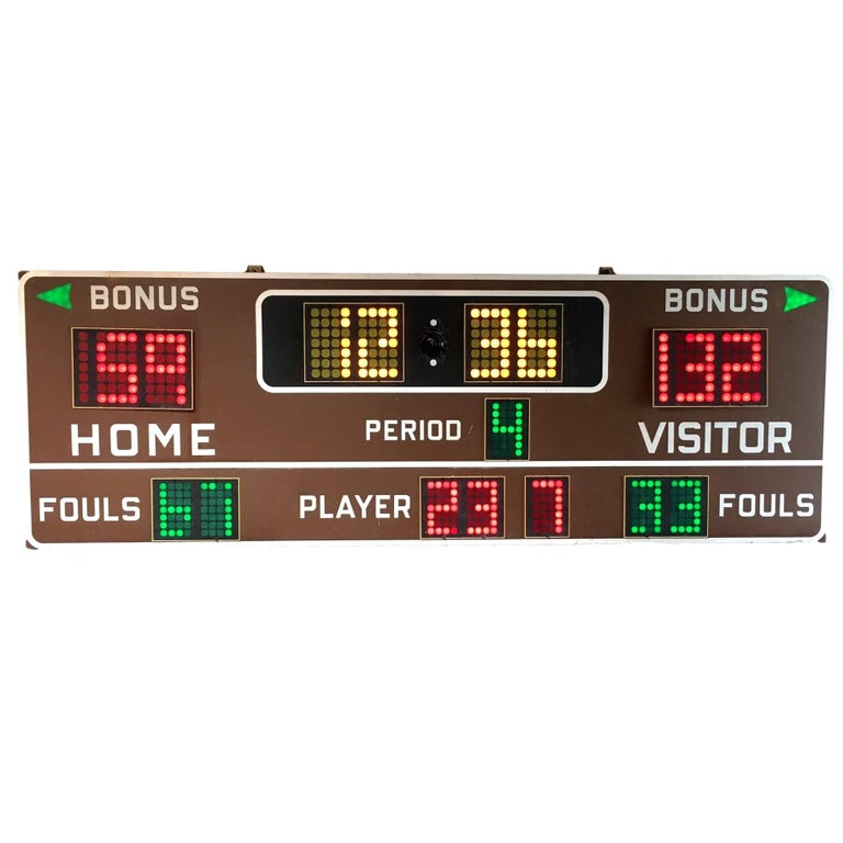 Massive Fair Play 1970s Basketball Scoreboard For Sale at 1stdibs