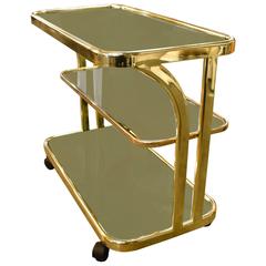 Morex Italian Bar Cart with Castors and Smoked Glass