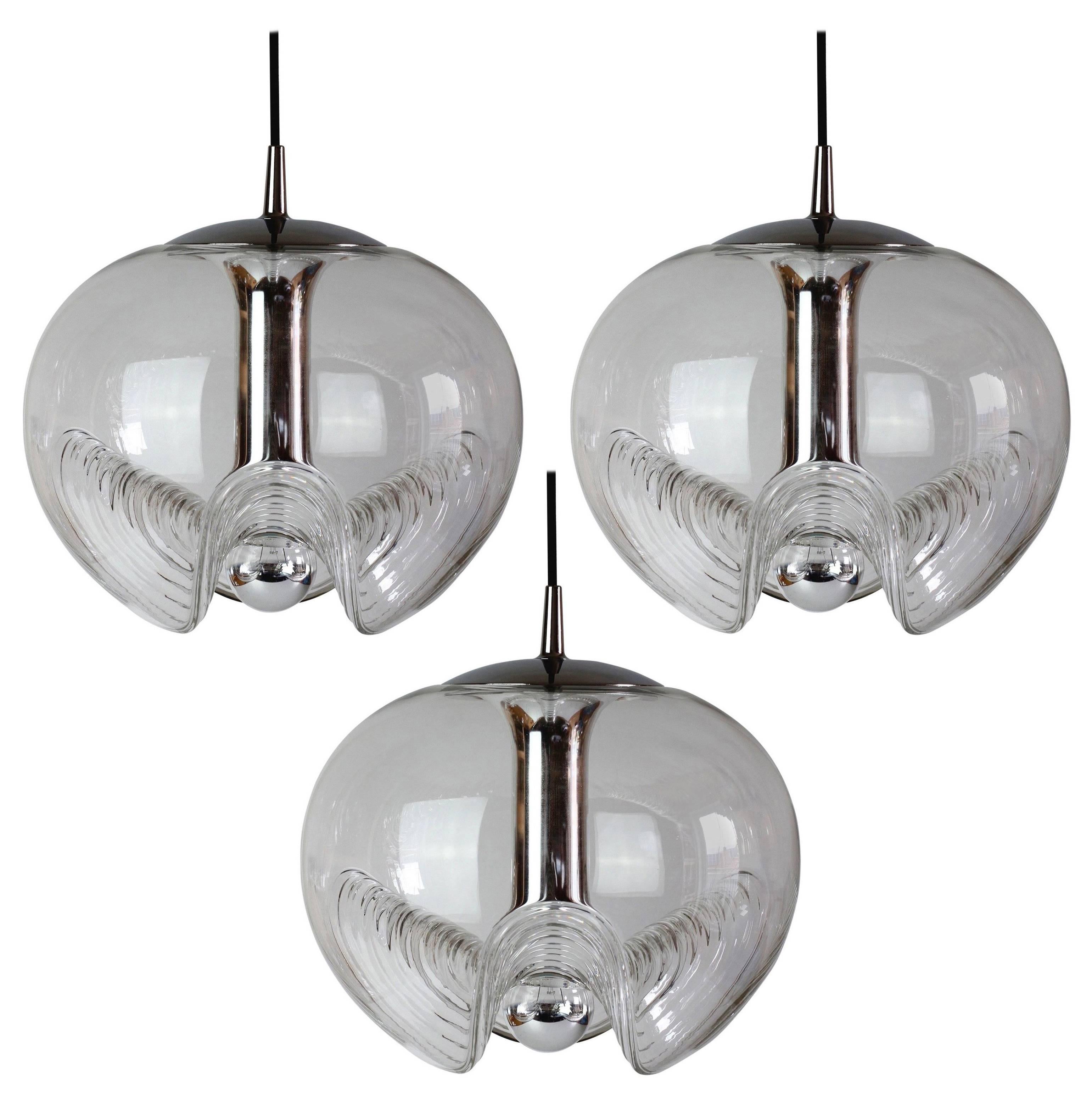 One of Three of Extra Large Biomorphic Pendant Lights for Peill & Putzler 1970s