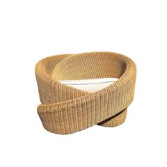 Knotty Indoor-Outdoor Armchair, Rattan with Footrest or Ottoman 7