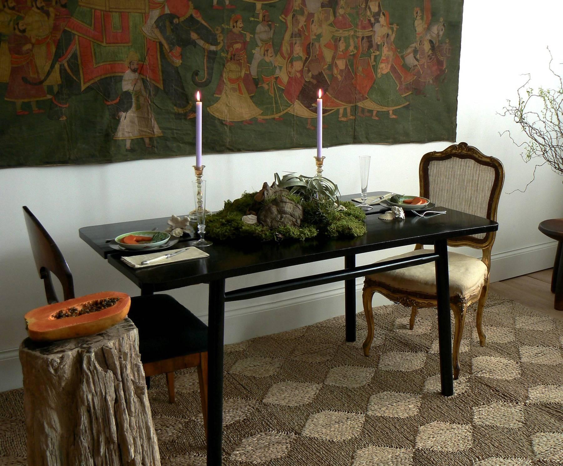 Late 20th Century Ebonized Dining Table by Pierre Gautier-Delaye For Sale