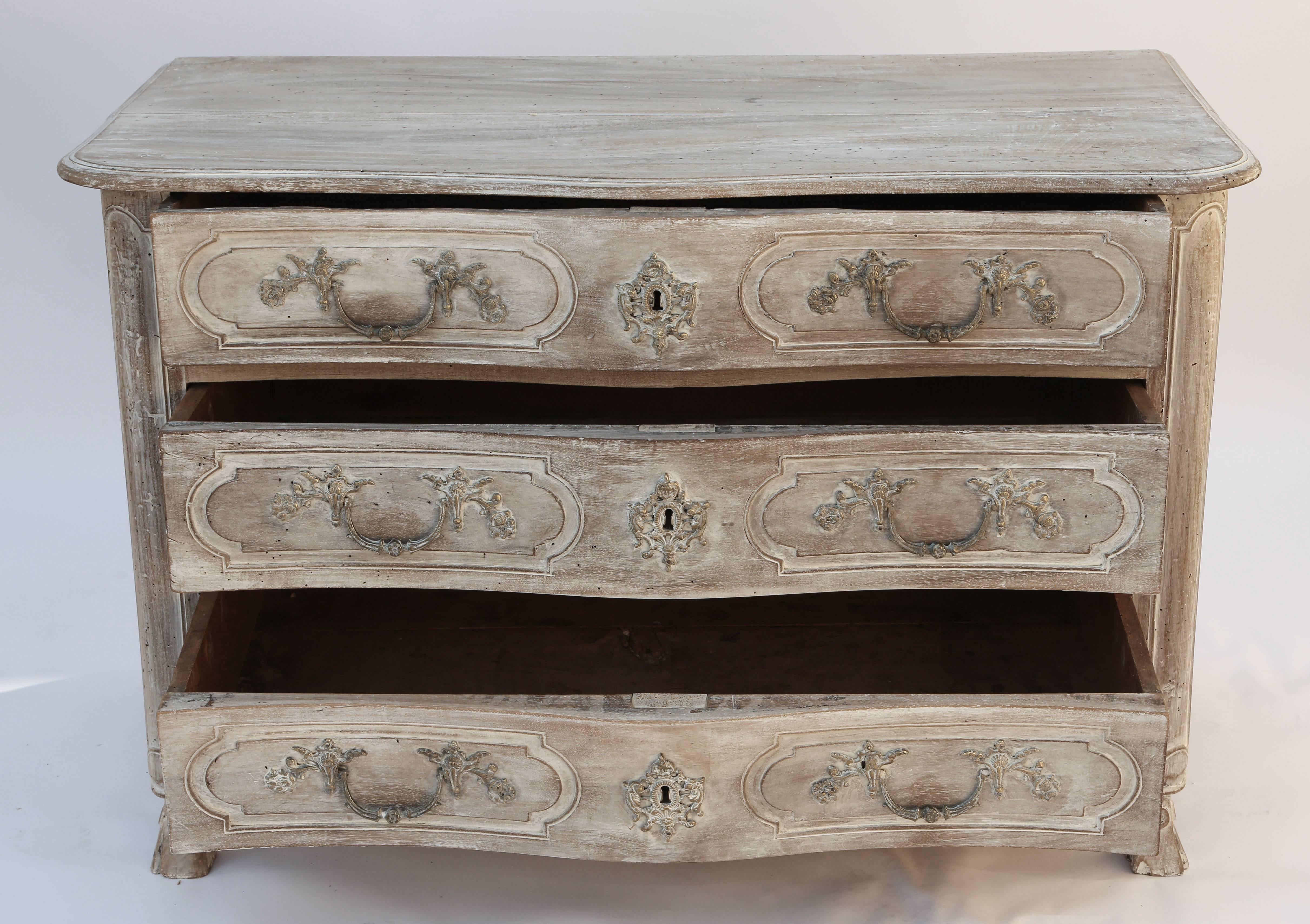 French 18th Century Bleached Walnut Commode
